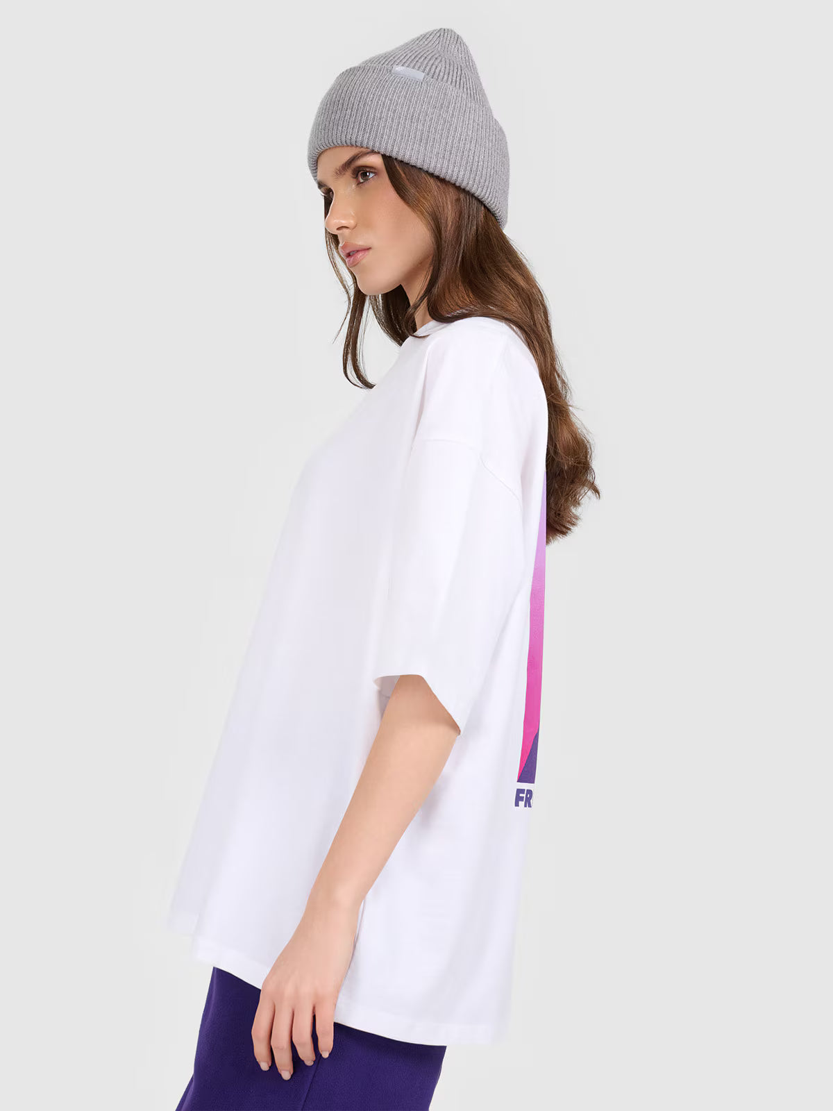 T-shirt loose z nadrukiem damski