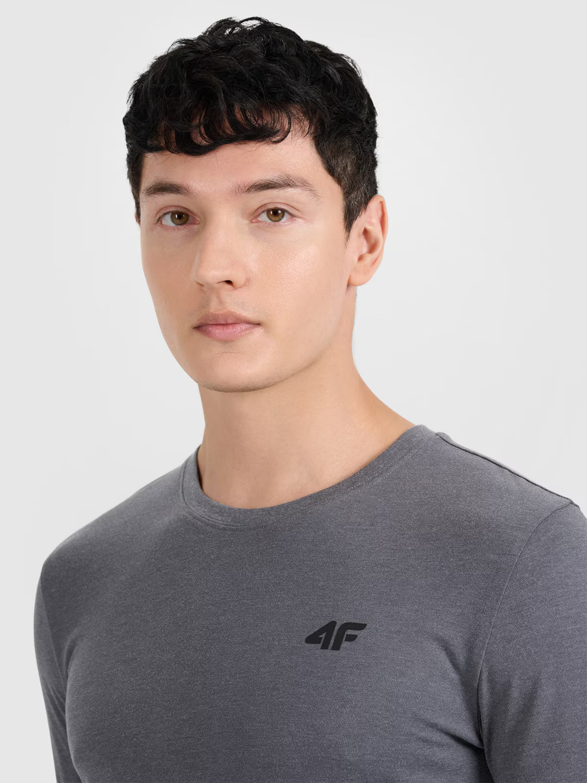 Longsleeve slim gładki męski