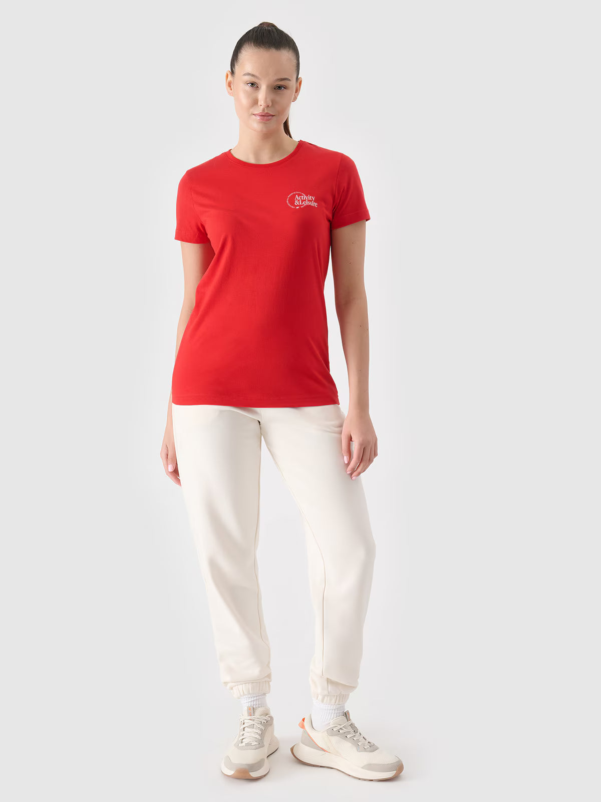 T-shirt slim z nadrukiem damski