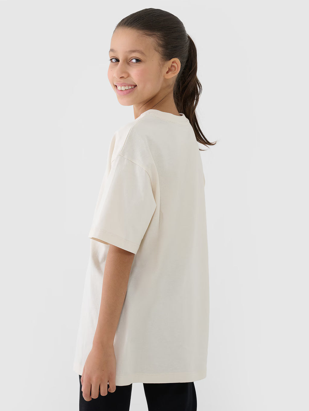 T-shirt oversize gładki dziewczęcy