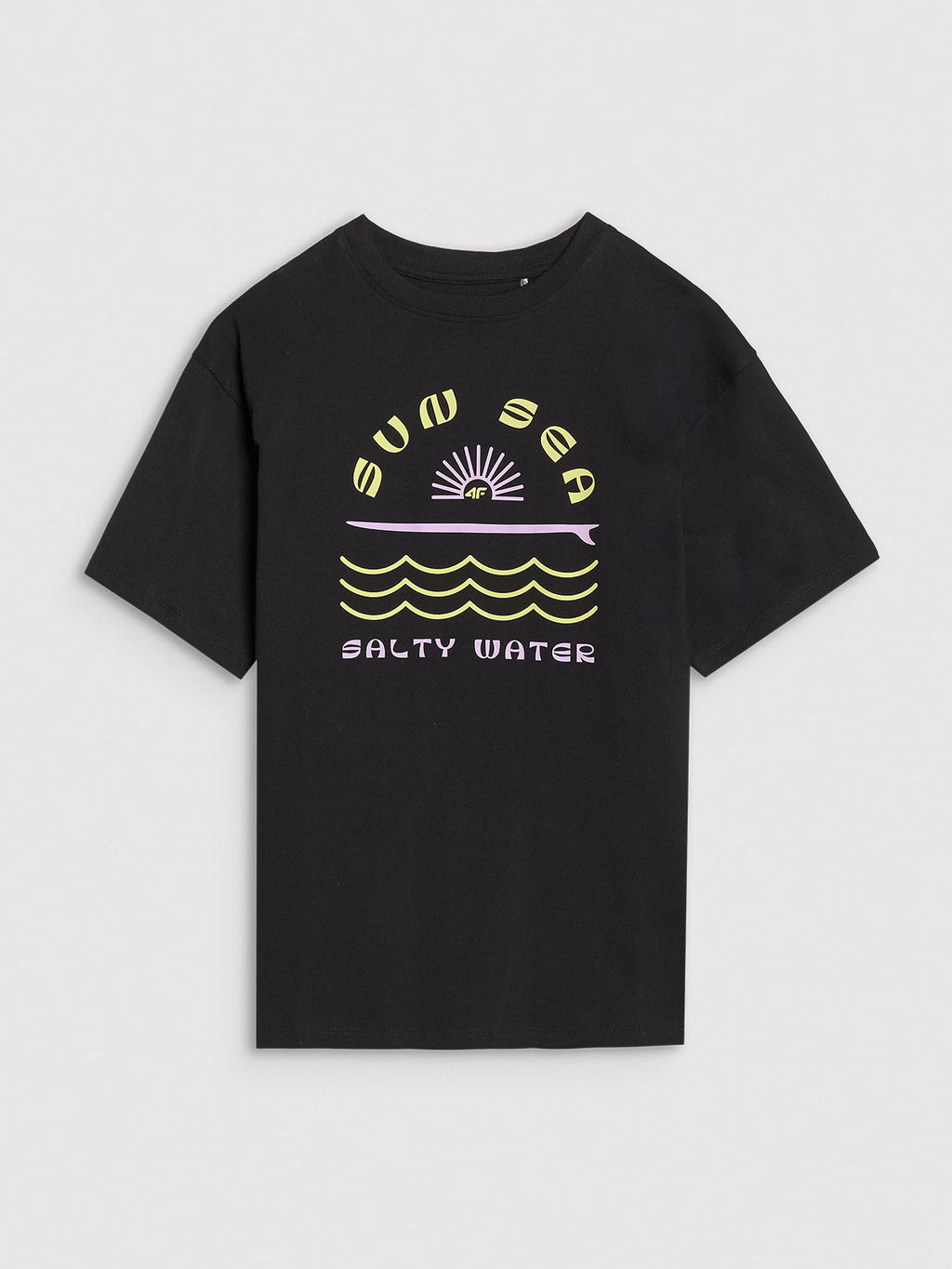 T-shirt oversize z nadrukiem dziewczęcy