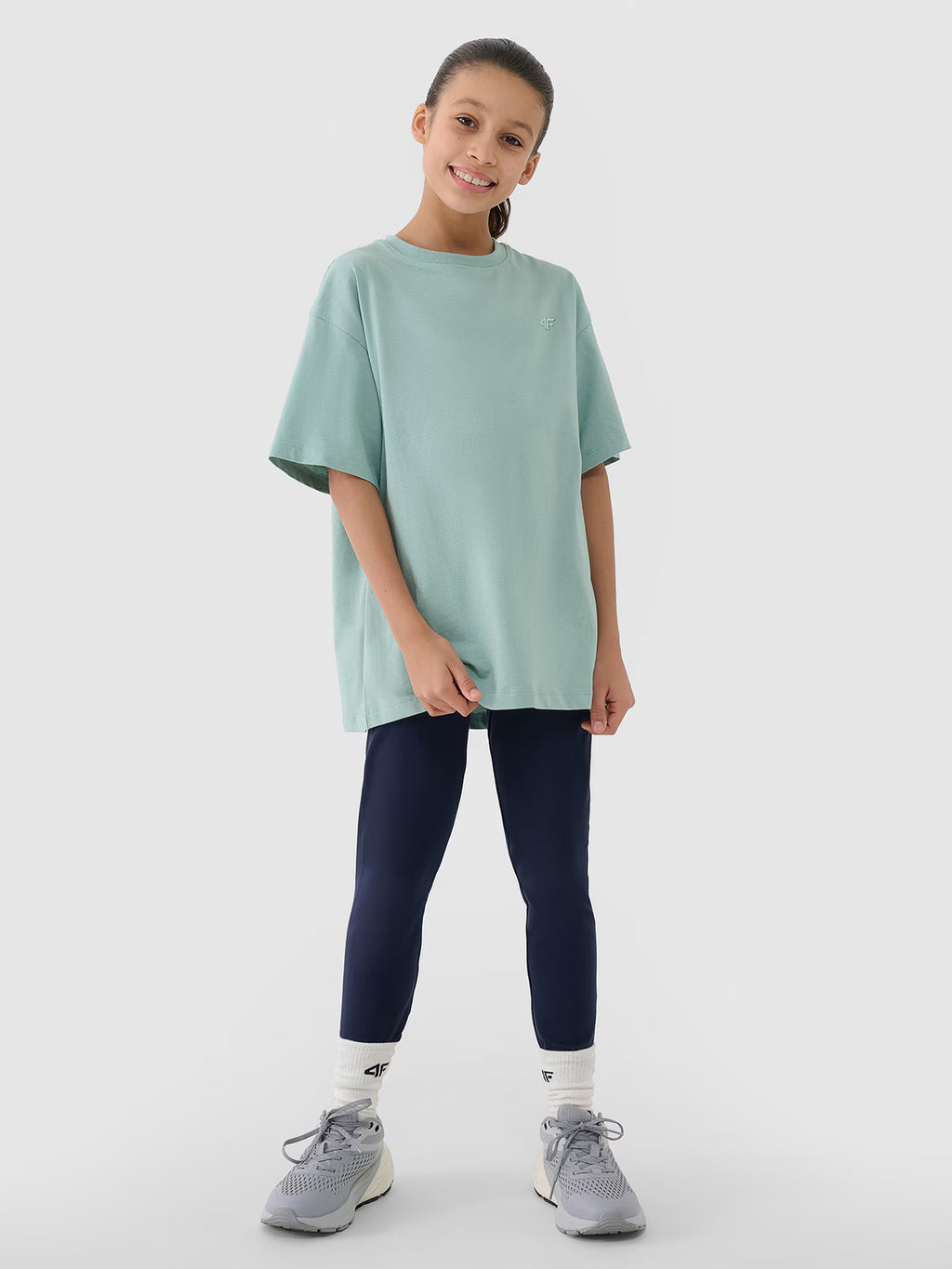 T-shirt oversize gładki dziewczęcy