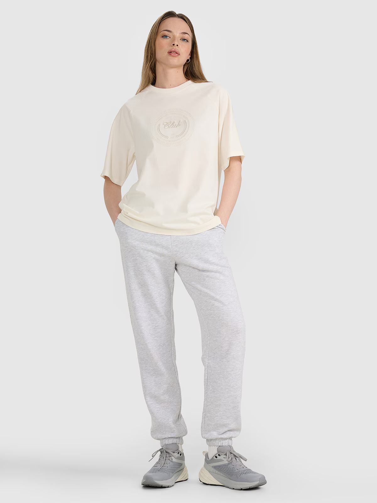 T-shirt oversize z nadrukiem damski