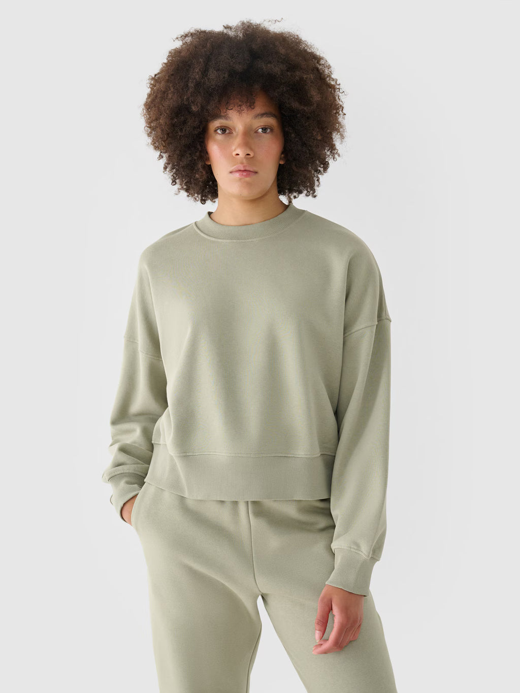 Bluza dresowa oversize nierozpinana bez kaptura damska