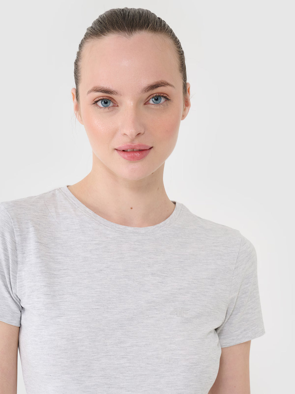 T-shirt slim gładki damski
