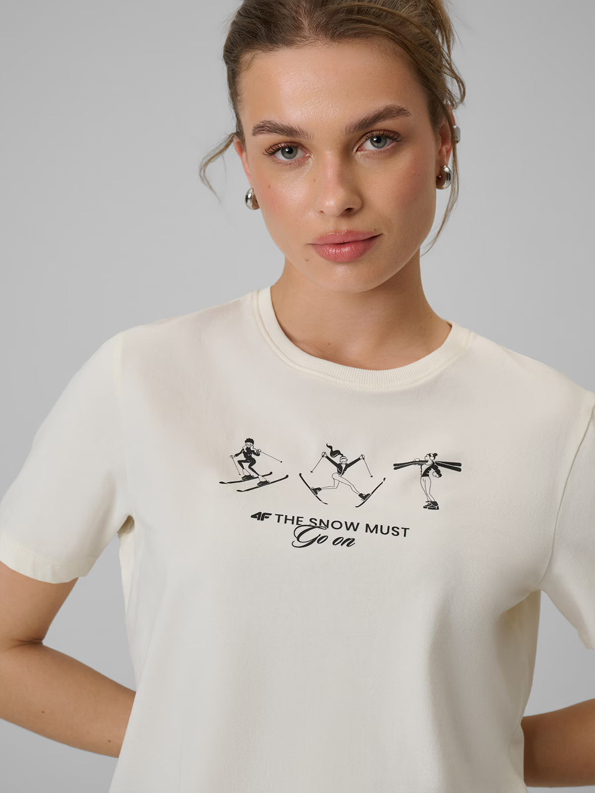 T-shirt regular z nadrukiem damski