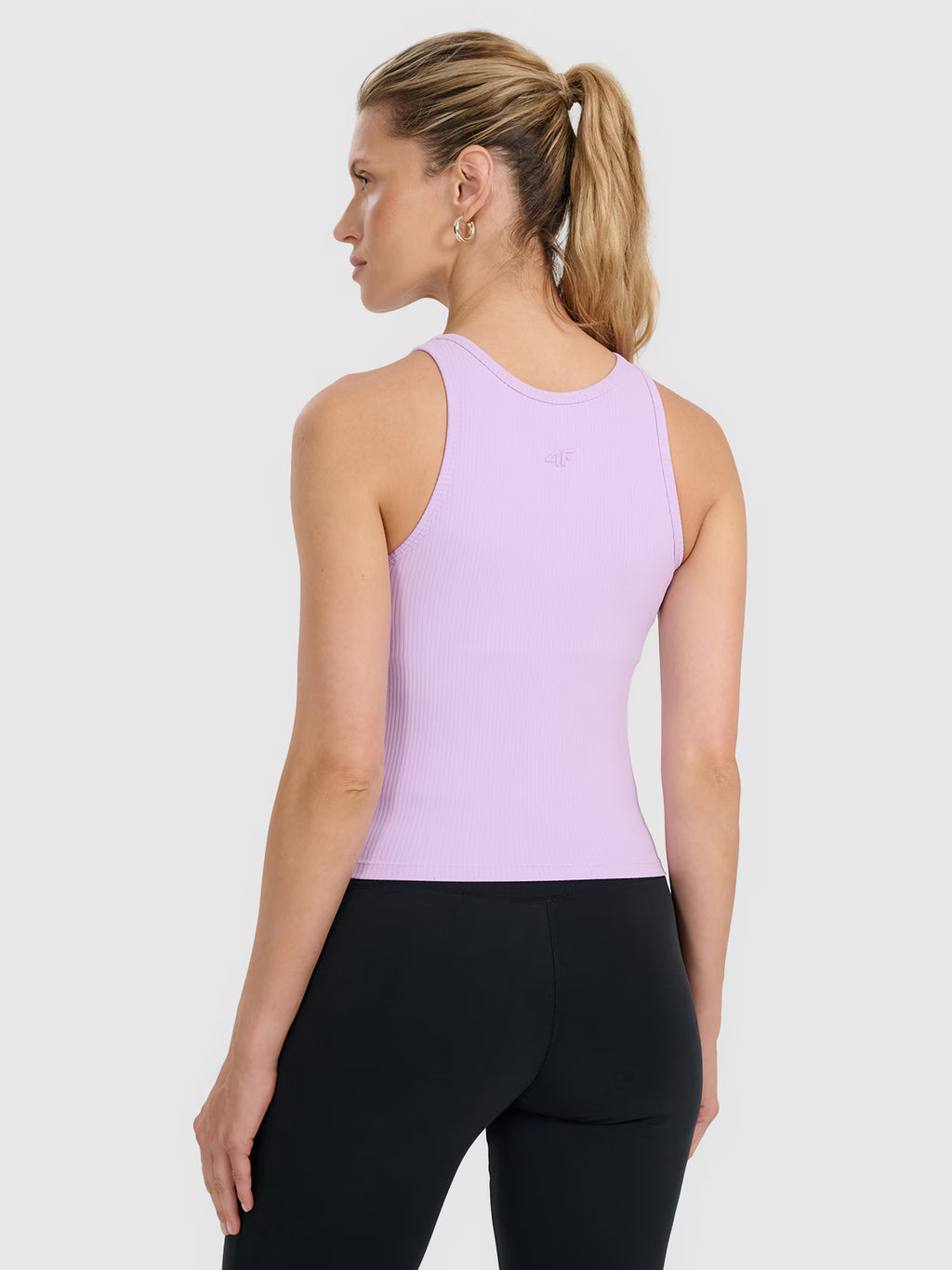 Top slim z prążkowanej dzianiny damski