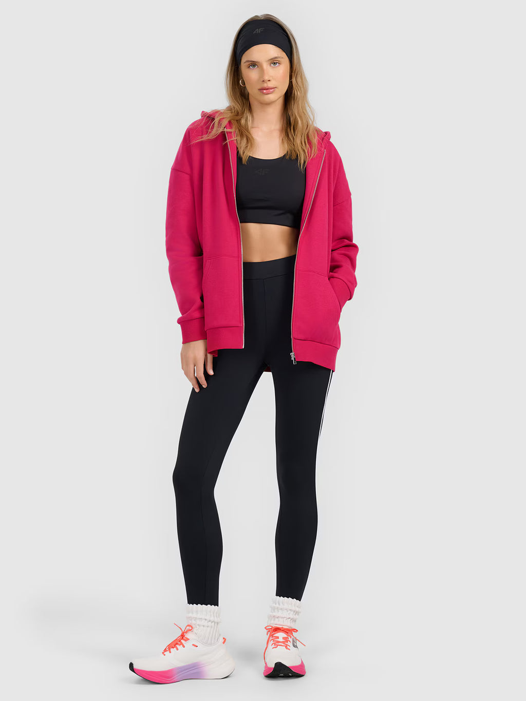 Bluza dresowa rozpinana z kapturem damska