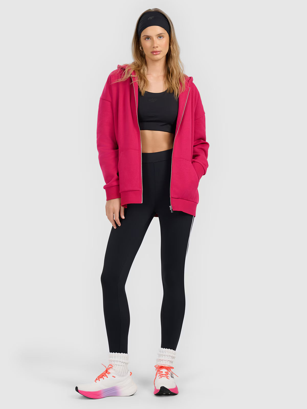 Bluza dresowa rozpinana z kapturem damska