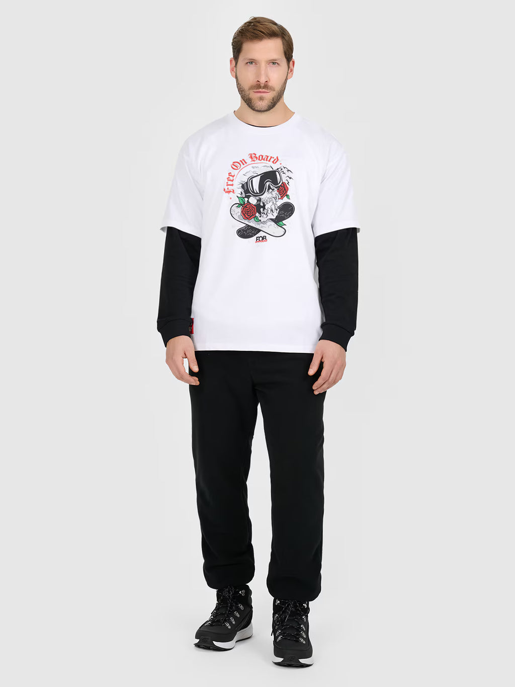 T-shirt loose z nadrukiem męski