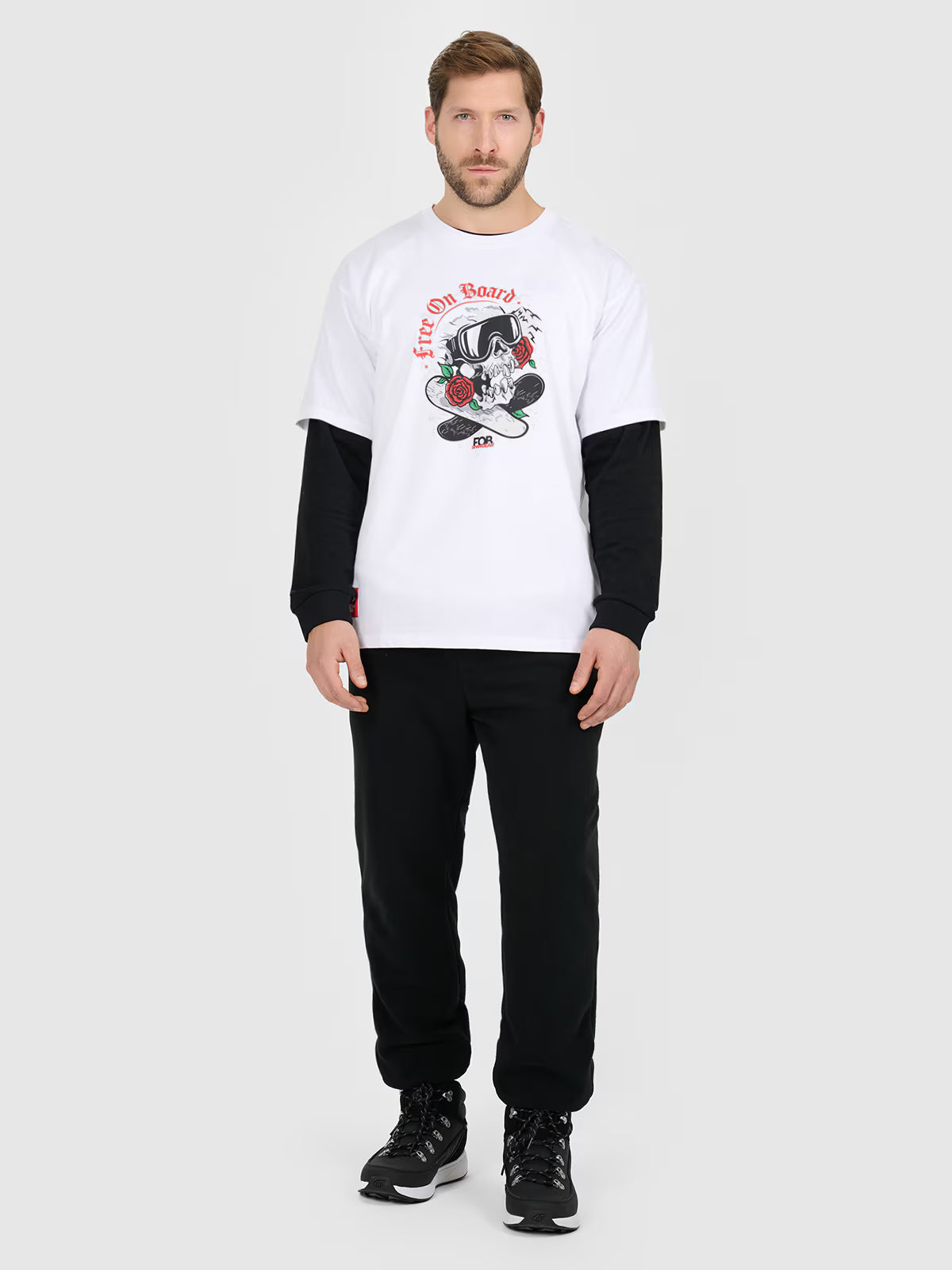 T-shirt loose z nadrukiem męski