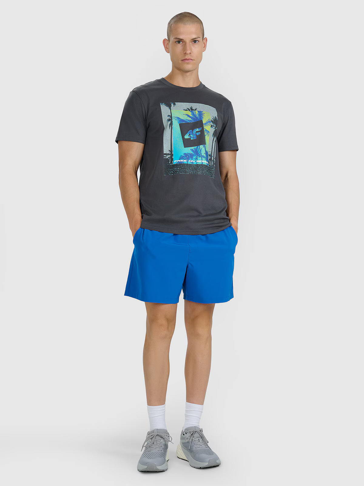 T-shirt regular z nadrukiem męski