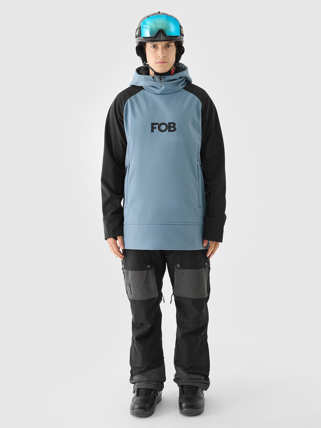 Długa bluza snowboardowa z softshellu membrana 5000 męska