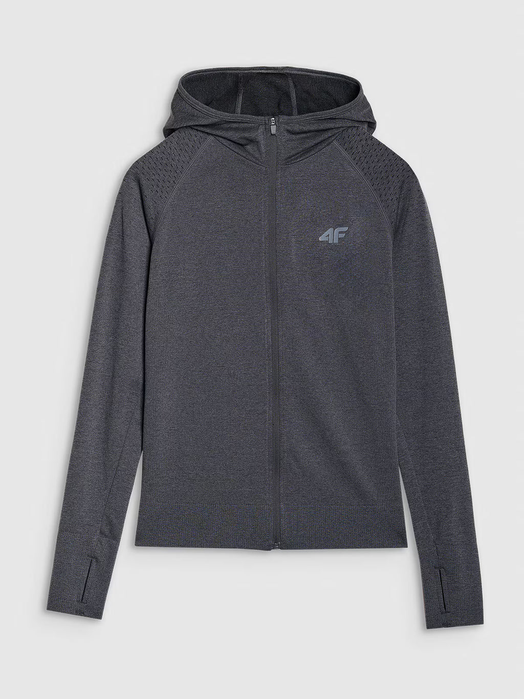 Bluza do biegania w terenie rozpinana z kapturem damska