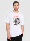 T-shirt loose z nadrukiem męski