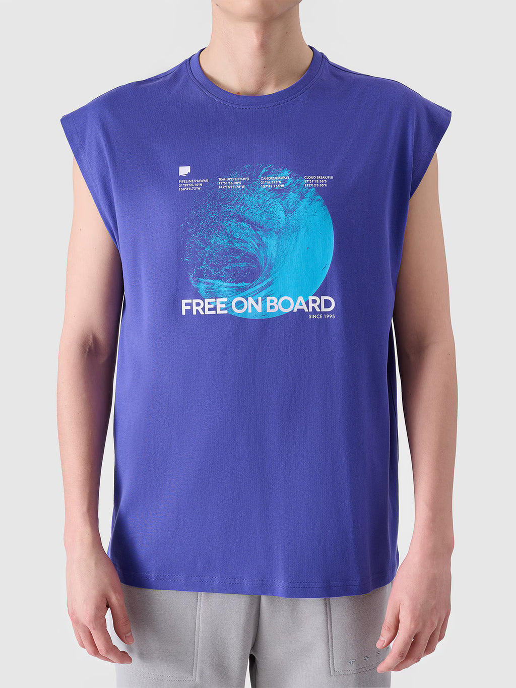 Tank top oversize z nadrukiem męski