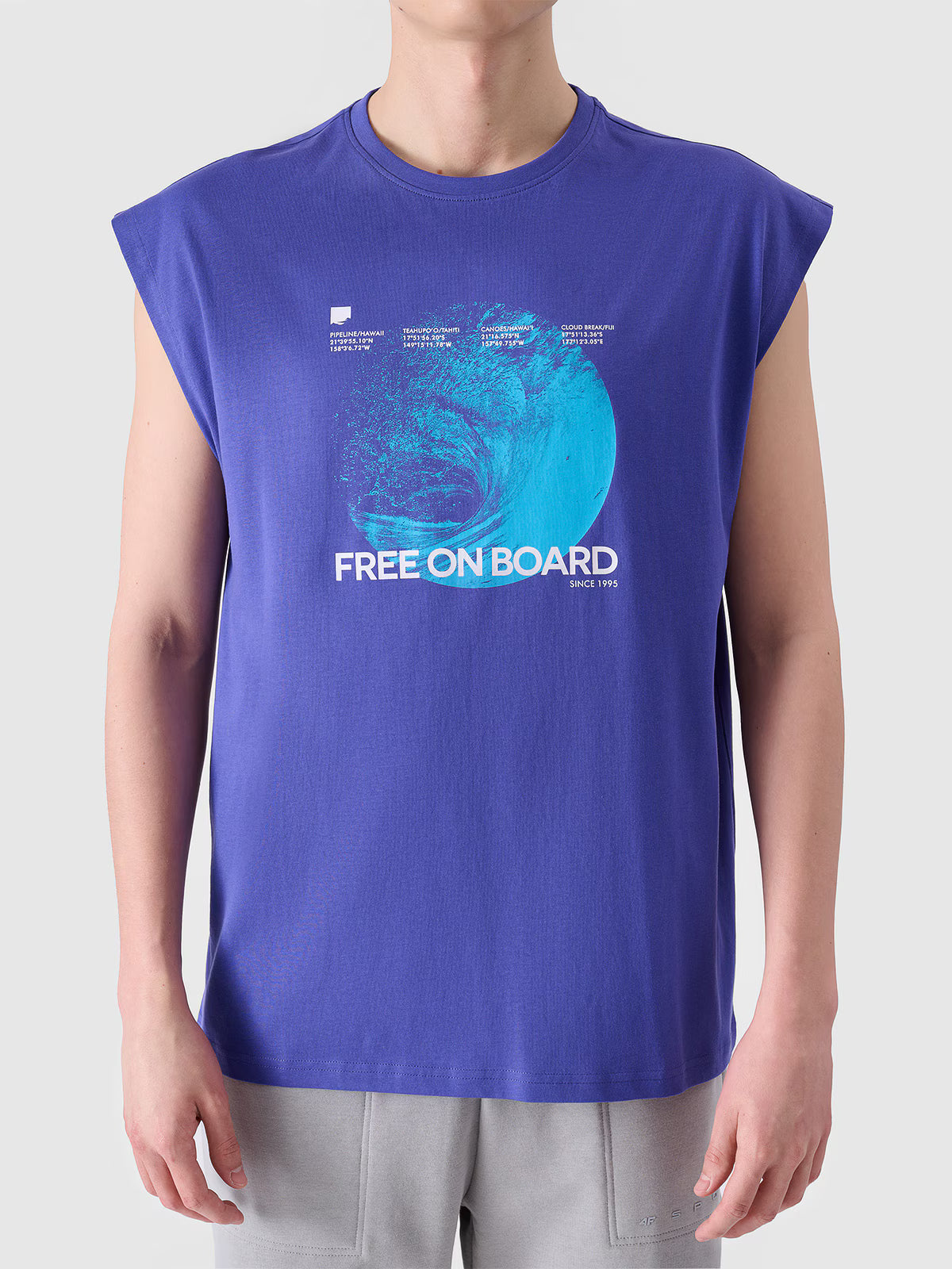 Tank top oversize z nadrukiem męski