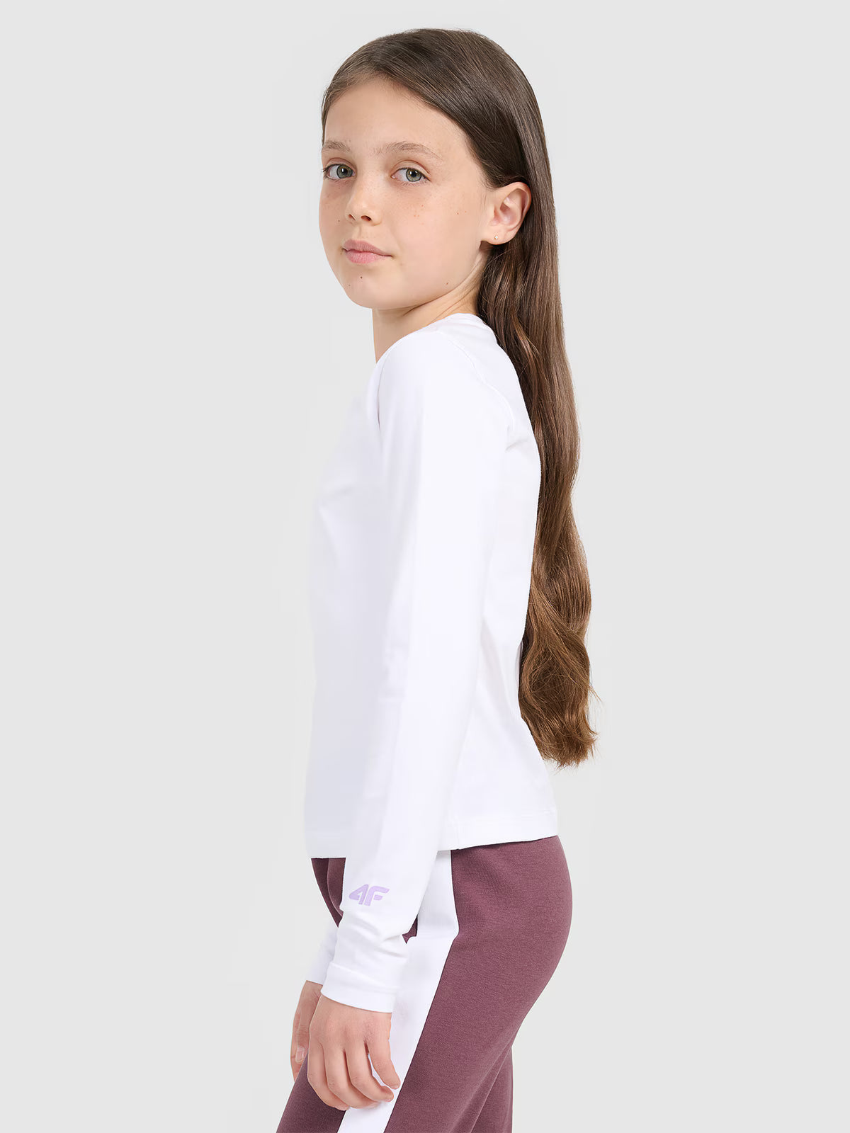 Longsleeve slim gładki dziewczęcy