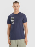 T-shirt regular z nadrukiem męski