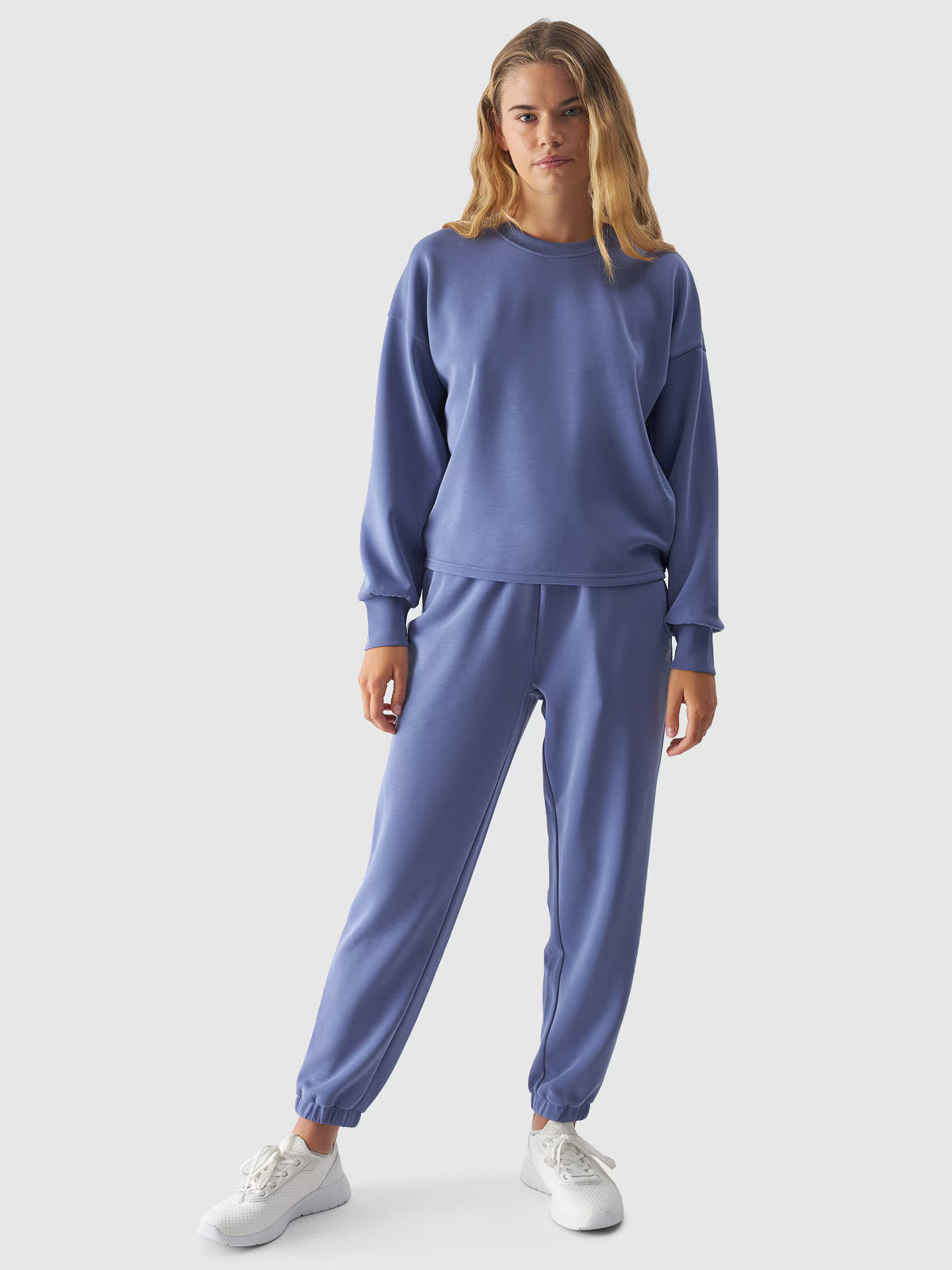 Bluza dresowa cropped z modalem damska