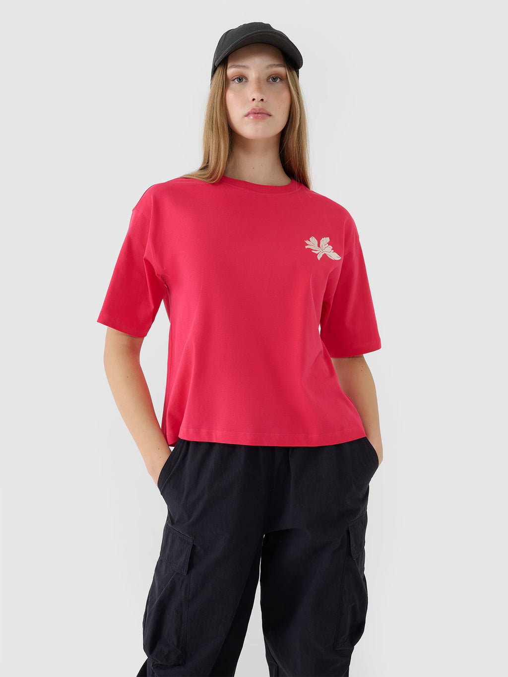 T-shirt oversize z nadrukiem damski