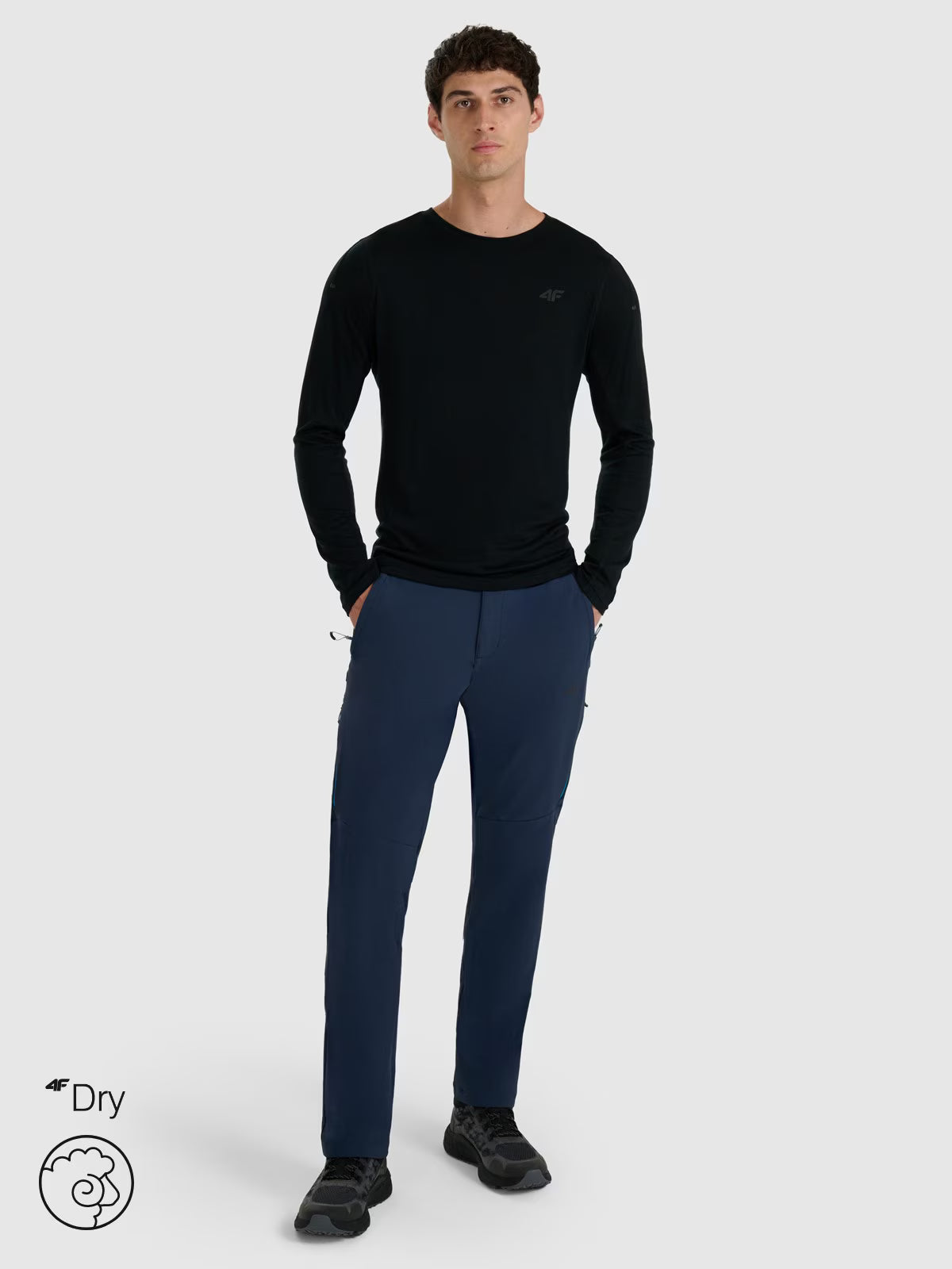 Longsleeve trekkingowy szybkoschnący z wełną merino męski