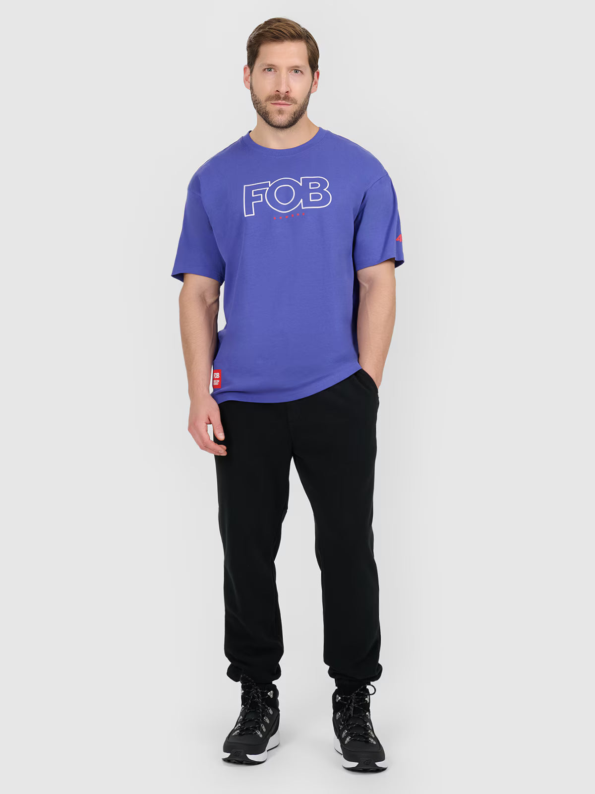 T-shirt loose z nadrukiem męski