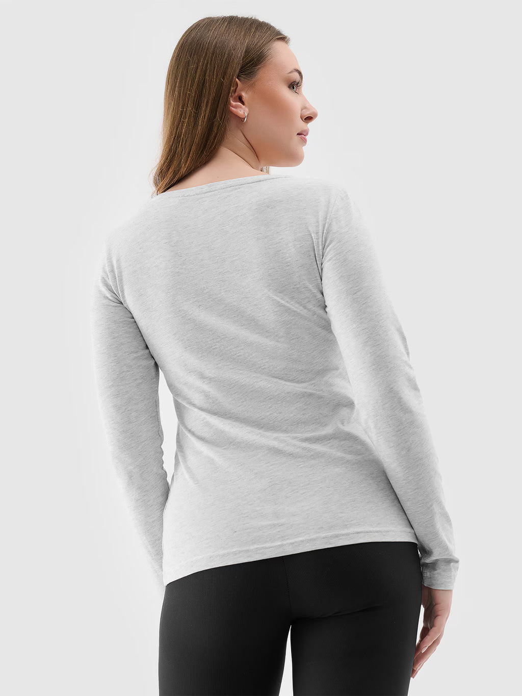 Longsleeve slim gładki damski