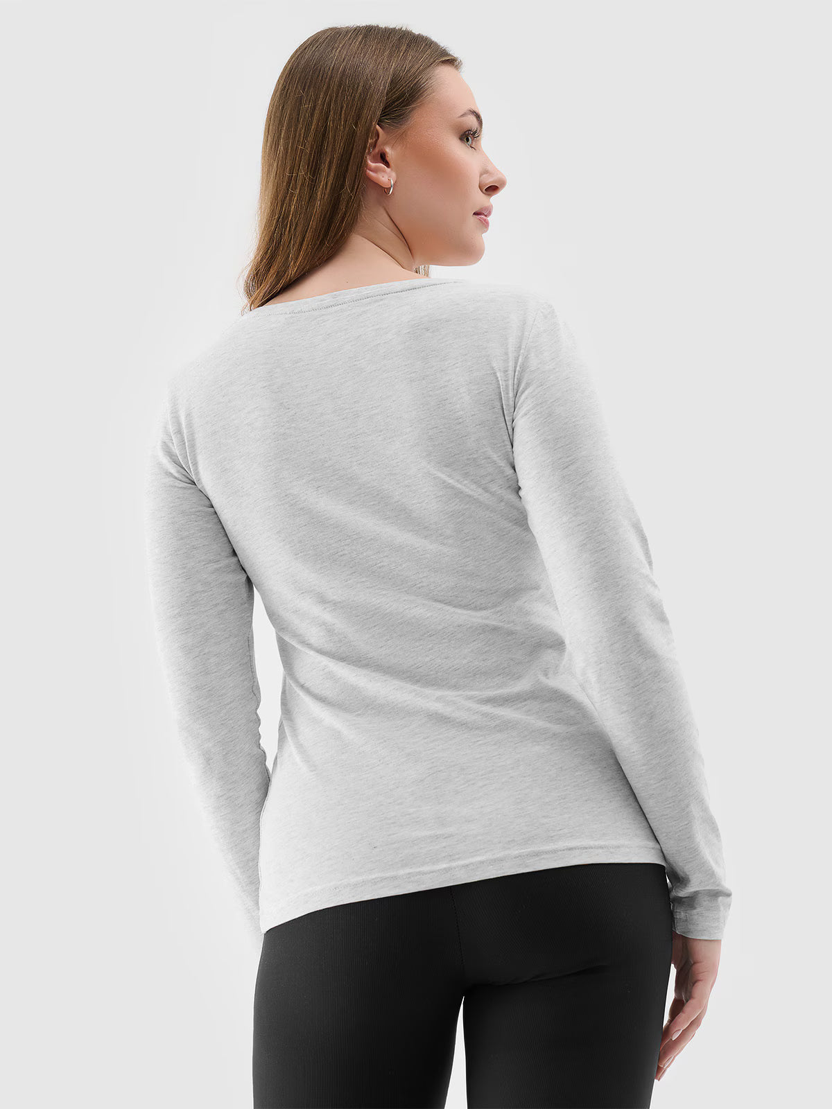 Longsleeve slim gładki damski