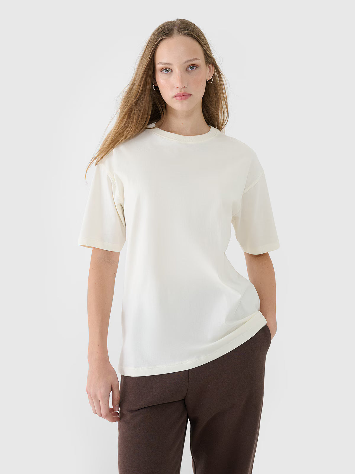 T-shirt oversize gładki damski