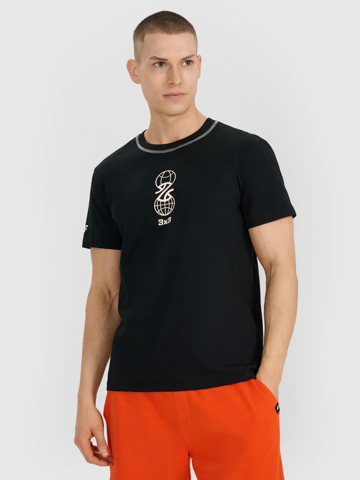 T-shirt regular z nadrukiem męski