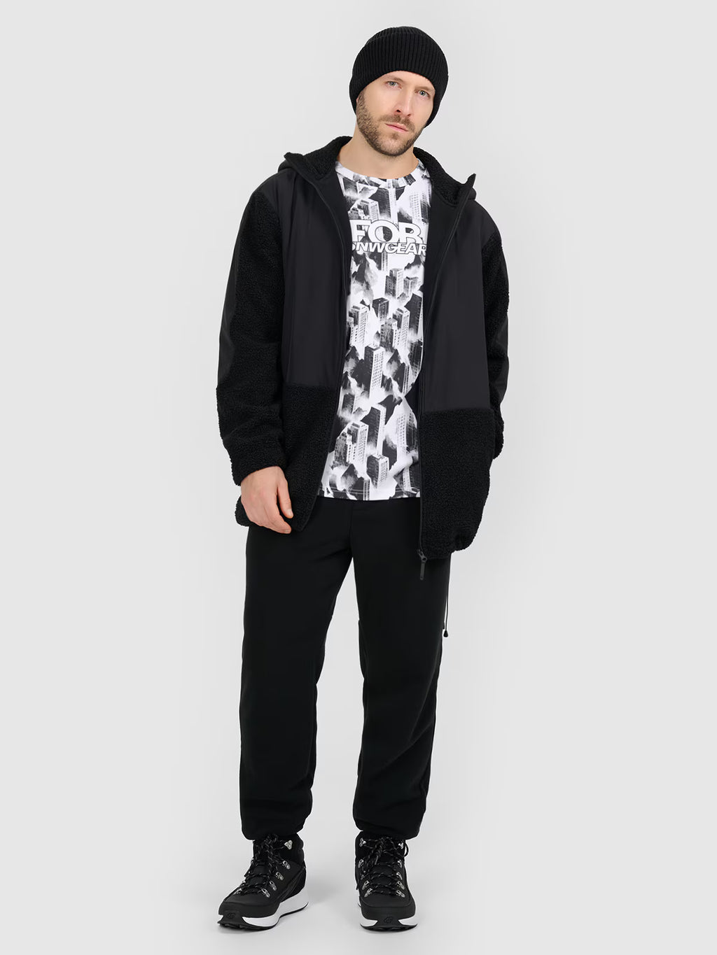 T-shirt oversize z nadrukiem męski