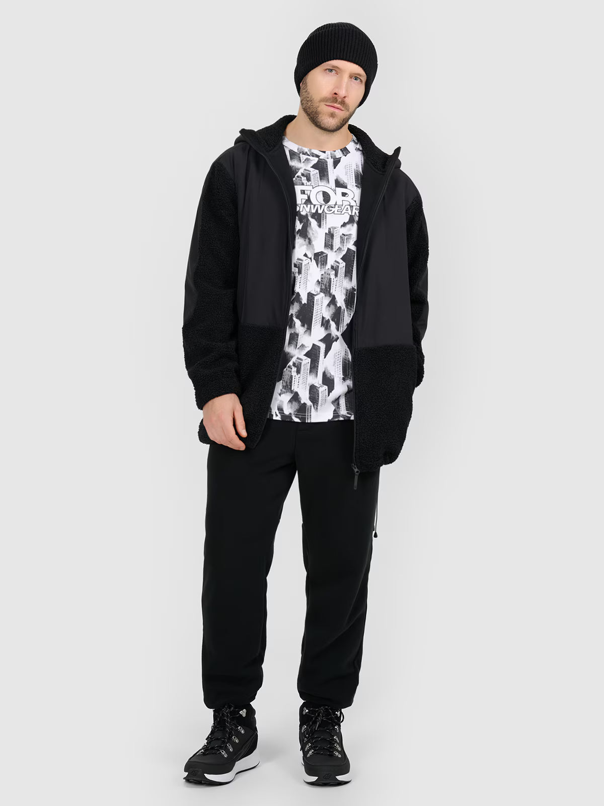 T-shirt oversize z nadrukiem męski
