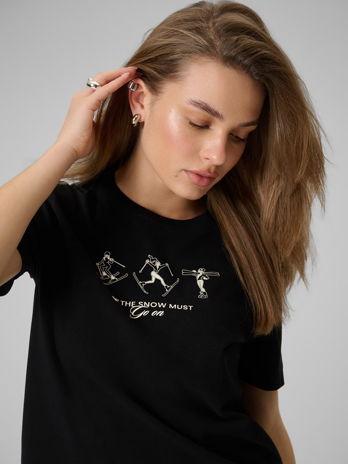 T-shirt regular z nadrukiem damski