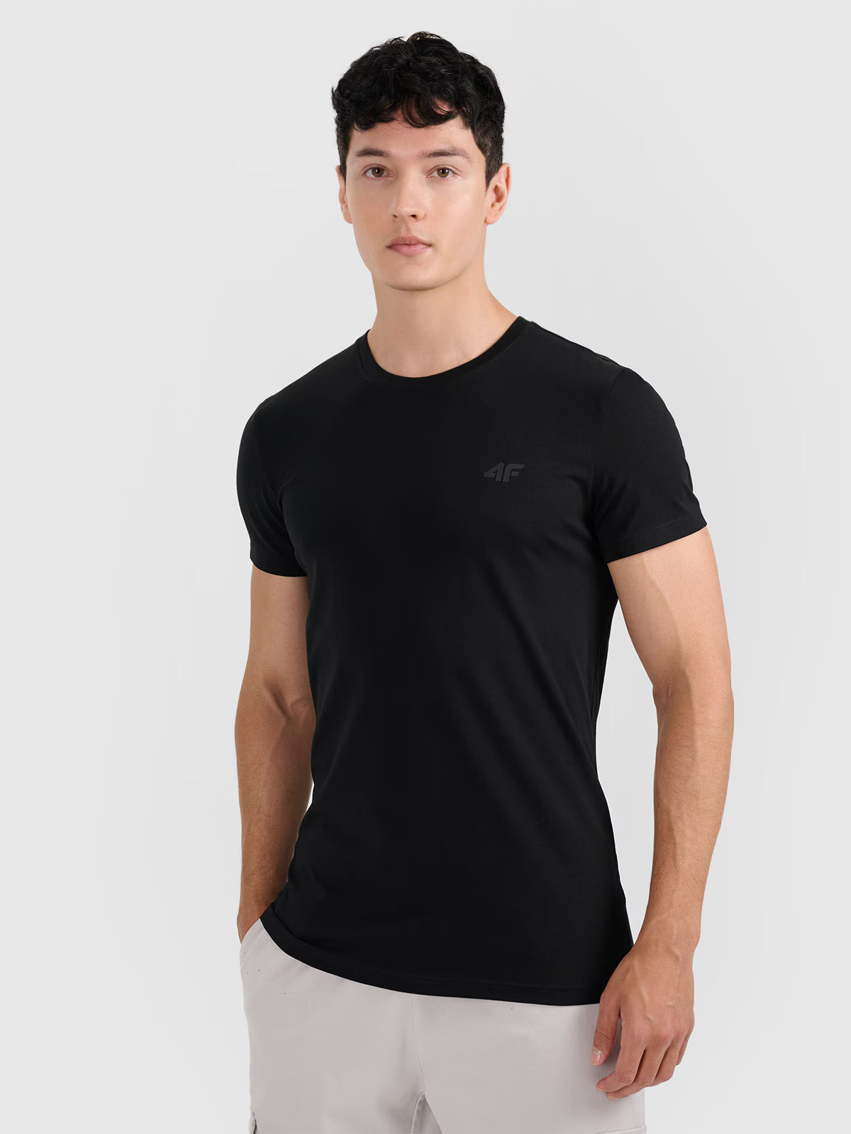 T-shirt slim gładki męski