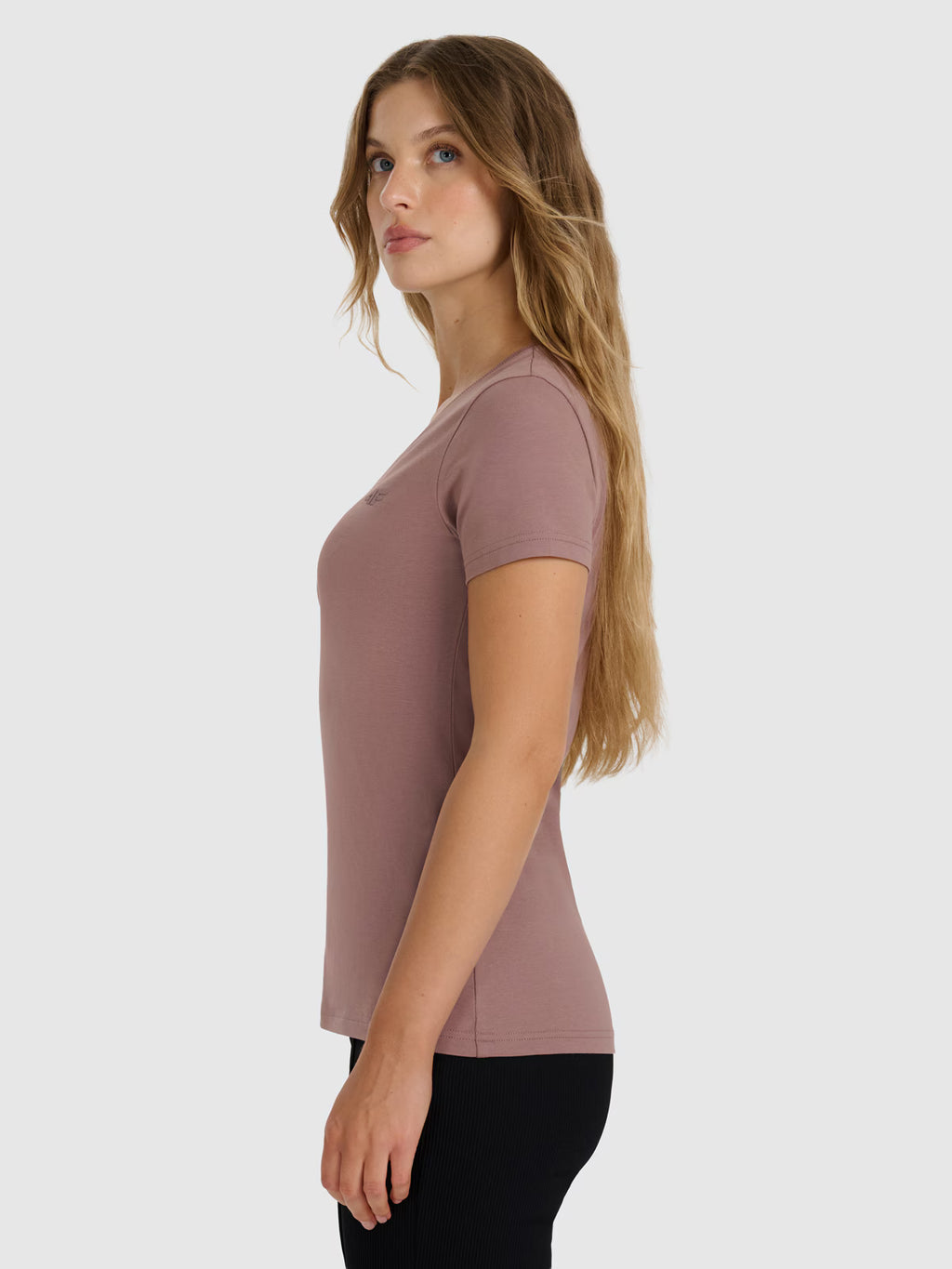 T-shirt slim gładki damski