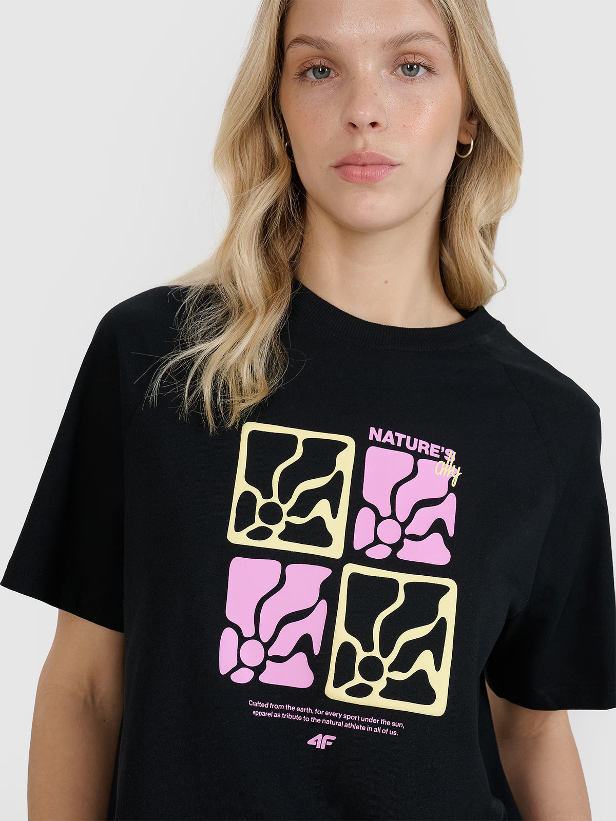 T-shirt oversize z nadrukiem damski