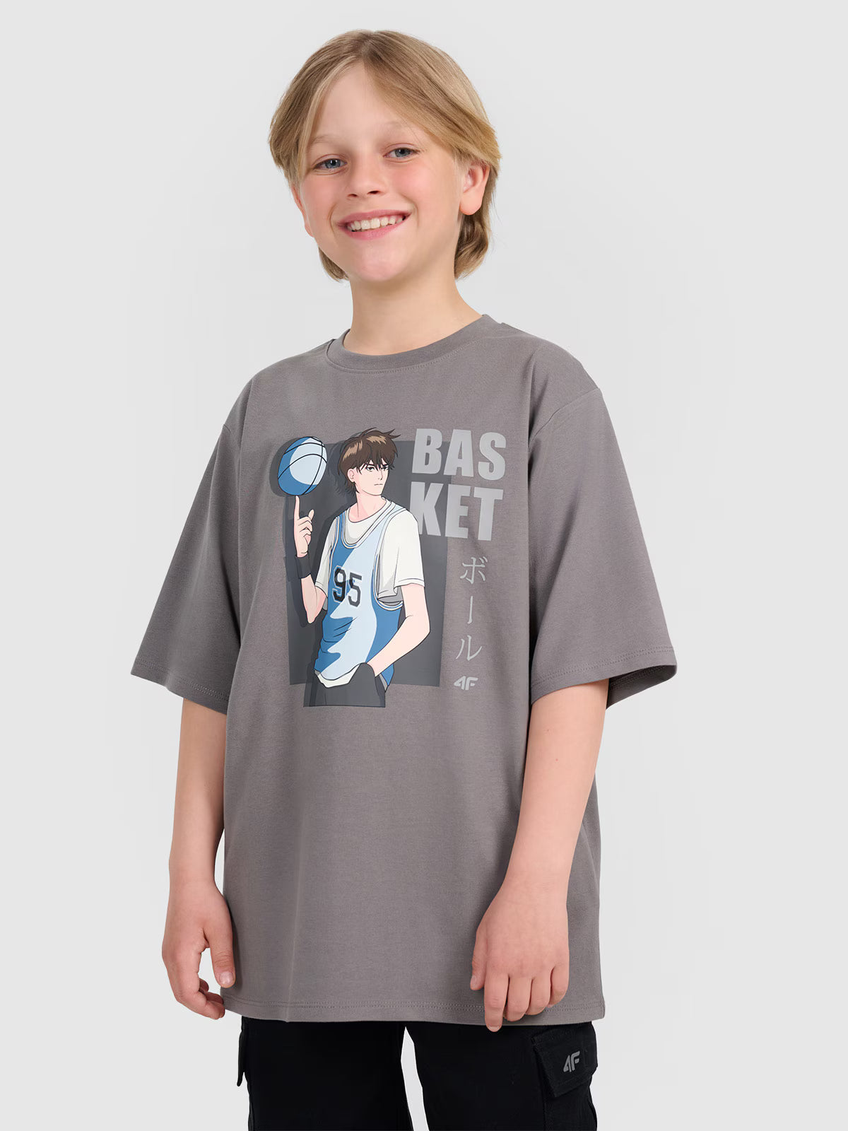 T-shirt oversize z nadrukiem chłopięcy