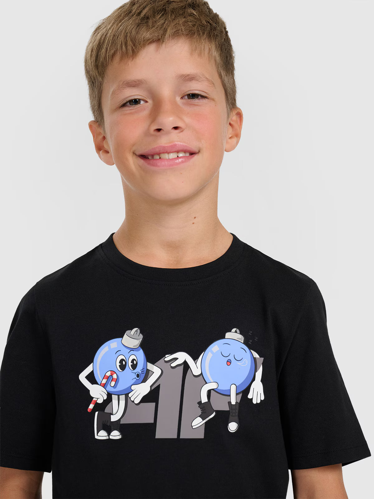 T-shirt regular z nadrukiem świątecznym chłopięcy