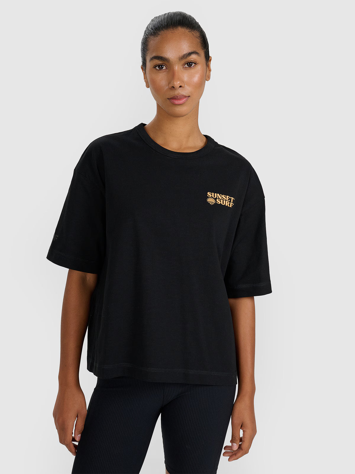 T-shirt oversize z nadrukiem damski