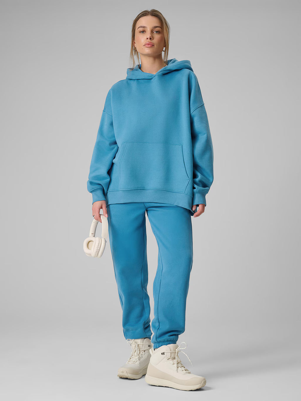 Bluza dresowa loose z kapturem damska