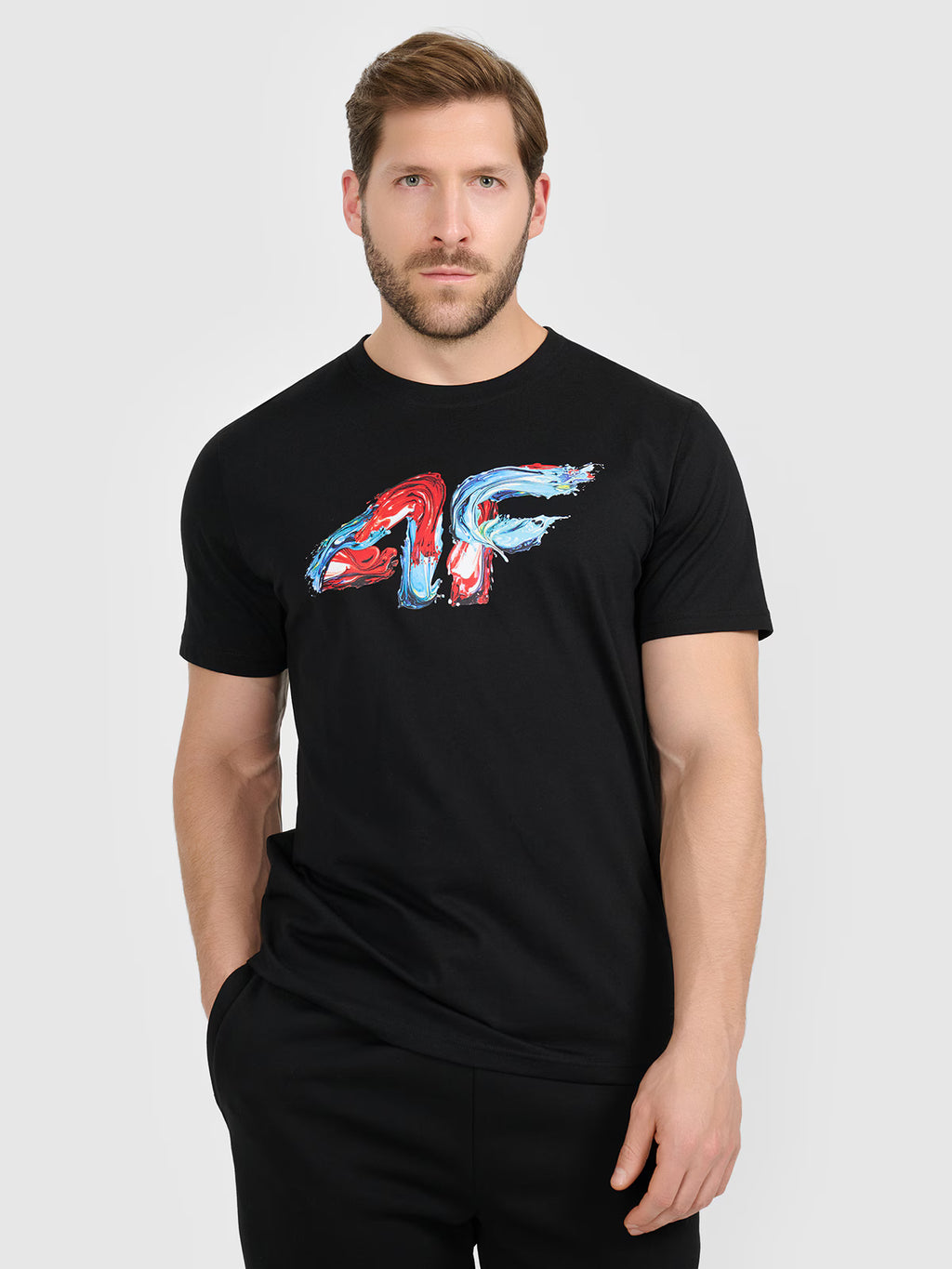 T-shirt regular z nadrukiem męski