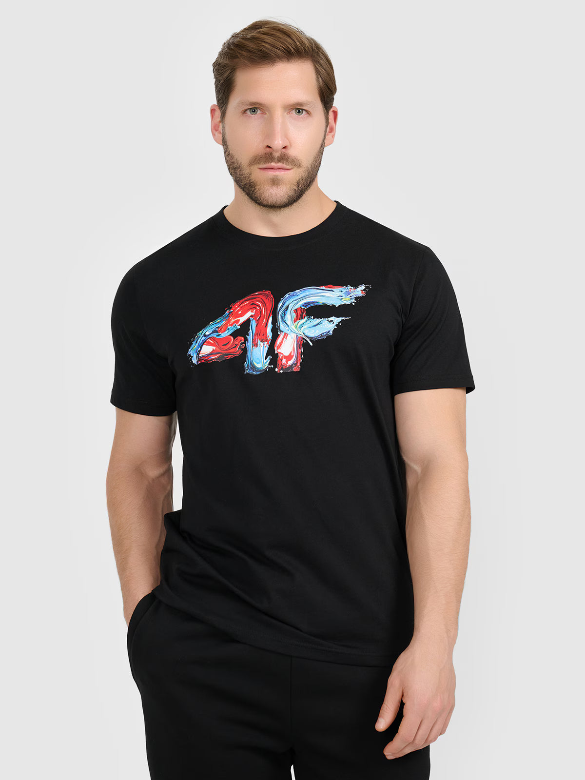 T-shirt regular z nadrukiem męski