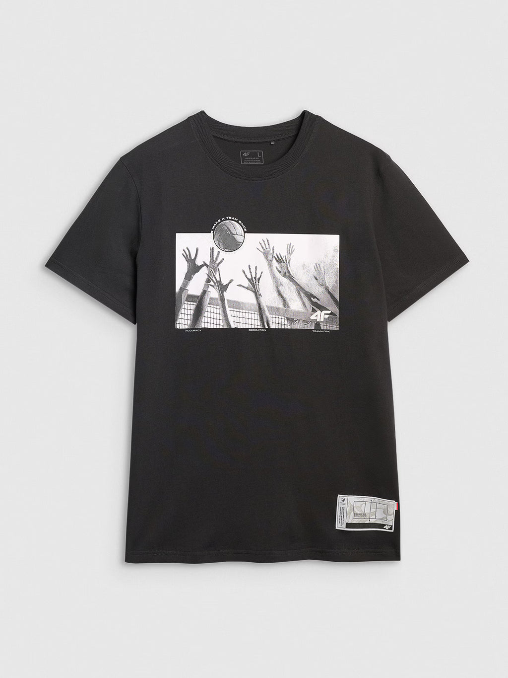 T-shirt regular z nadrukiem siatkarskim męski