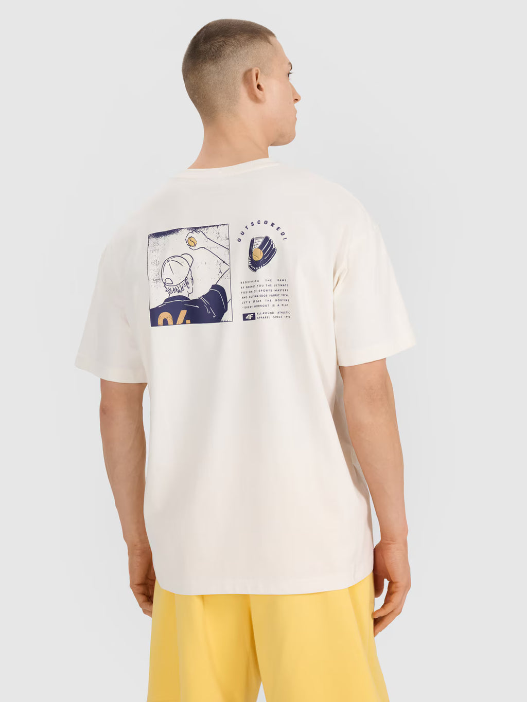 T-shirt oversize z nadrukiem męski