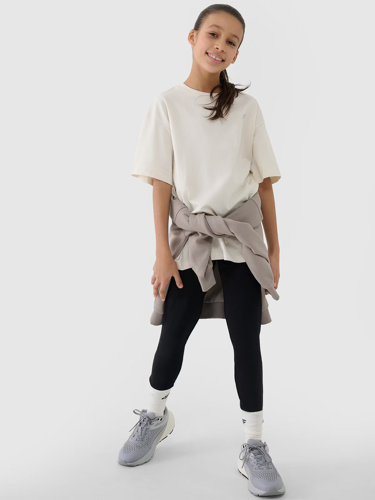T-shirt oversize gładki dziewczęcy