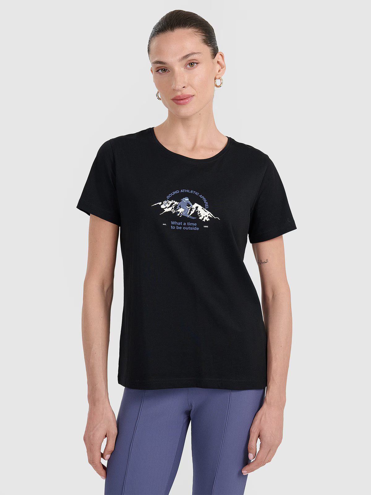 T-shirt regular z nadrukiem damski