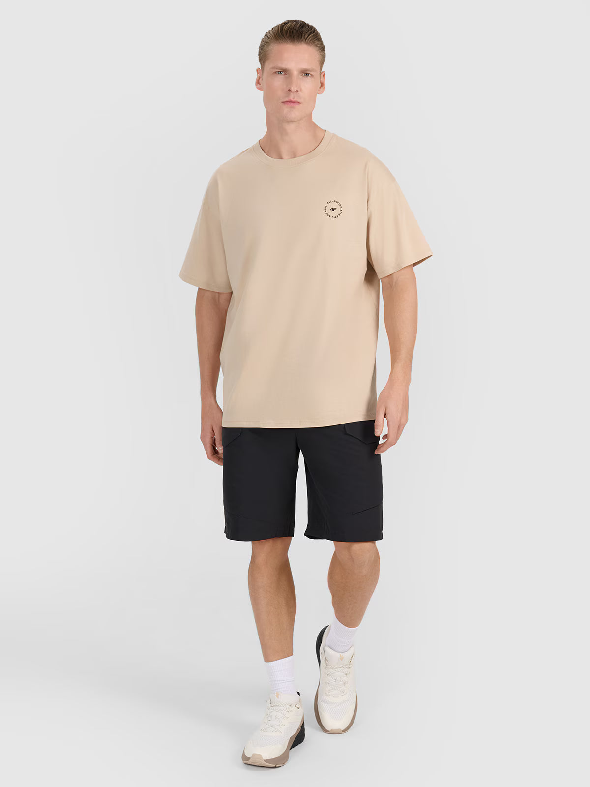 T-shirt oversize z nadrukiem męski