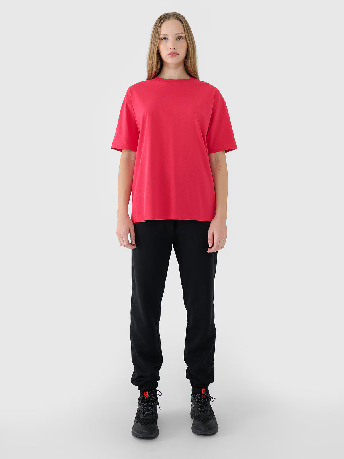 T-shirt oversize gładki damski