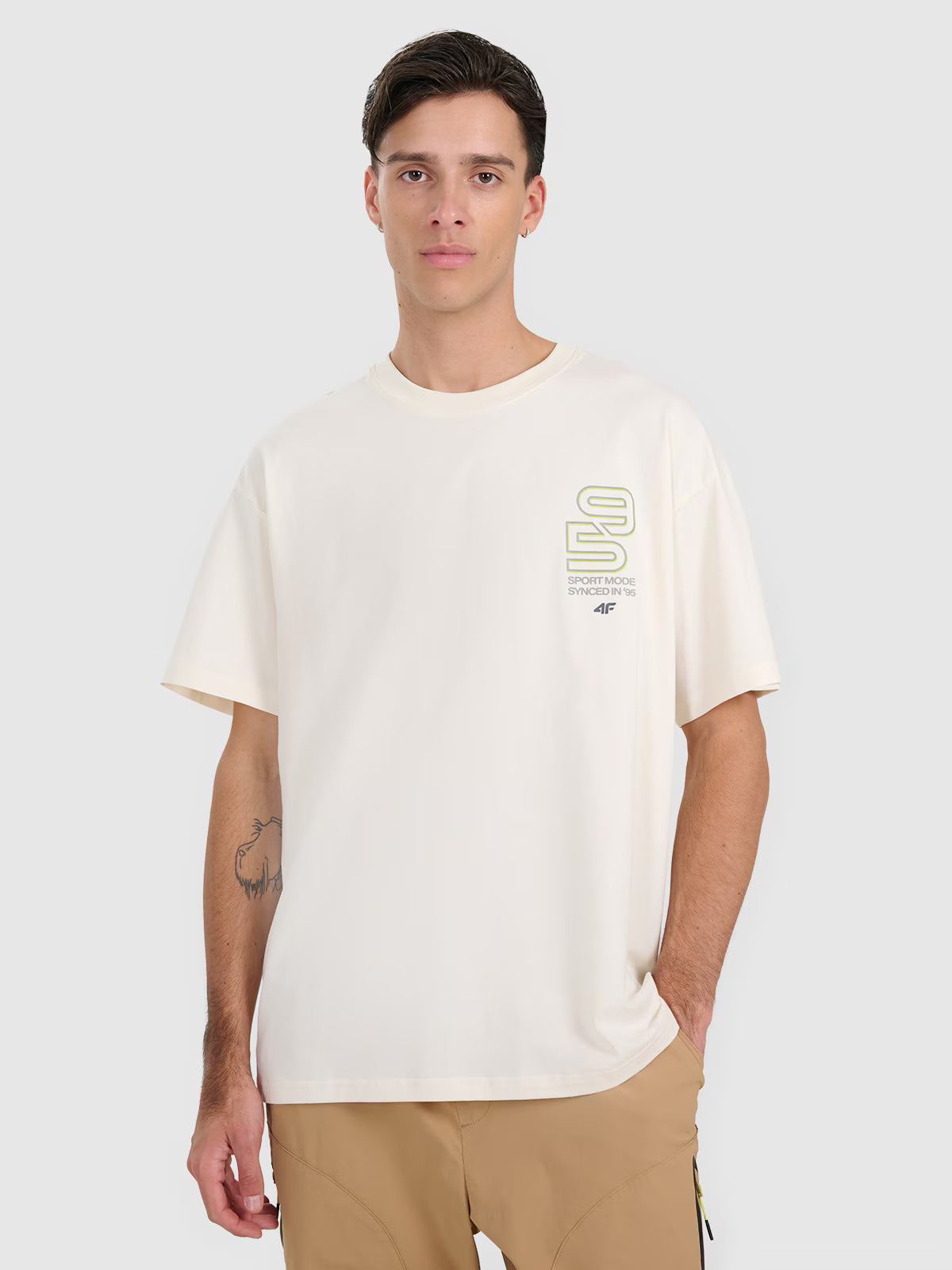T-shirt oversize z nadrukiem męski
